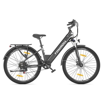 Touroll J1 ST trekking elektrische fiets, 250W-motor en 15,6Ah-accu, 100 km actieradius - Zwart