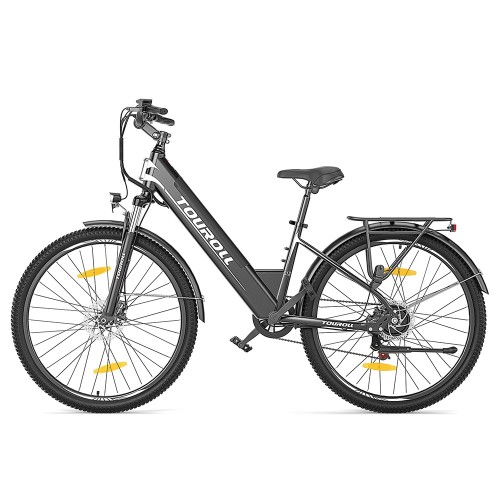 Touroll J1 ST trekking elektrische fiets, 250W-motor en 15,6Ah-accu, 100 km actieradius - Zwart 2