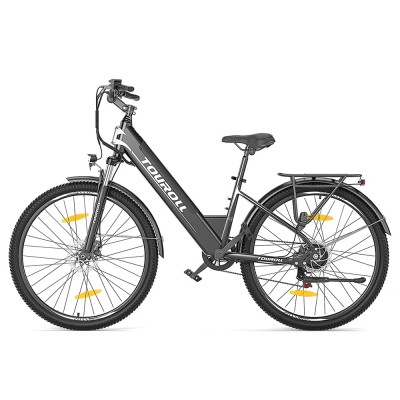 Touroll J1 ST trekking elektrische fiets, 250W-motor en 15,6Ah-accu, 100 km actieradius - Zwart