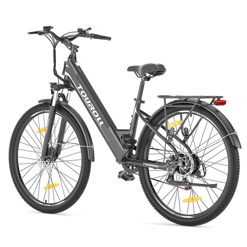 Touroll J1 ST trekking elektrische fiets, 250W-motor en 15,6Ah-accu, 100 km actieradius - Zwart