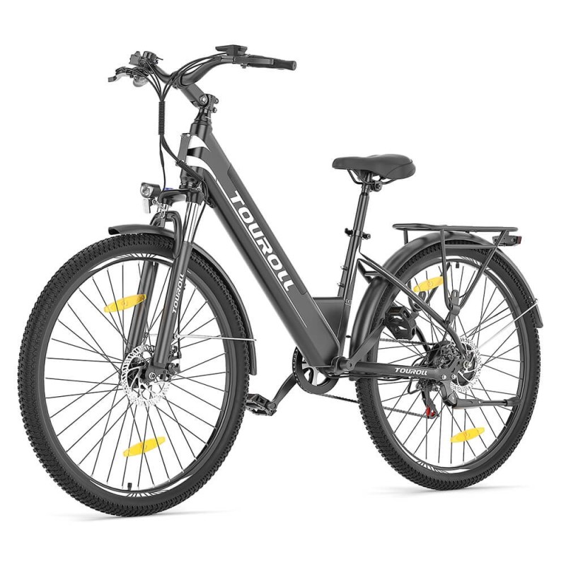 Touroll J1 ST trekking elektrische fiets, 250W-motor en 15,6Ah-accu, 100 km actieradius - Zwart