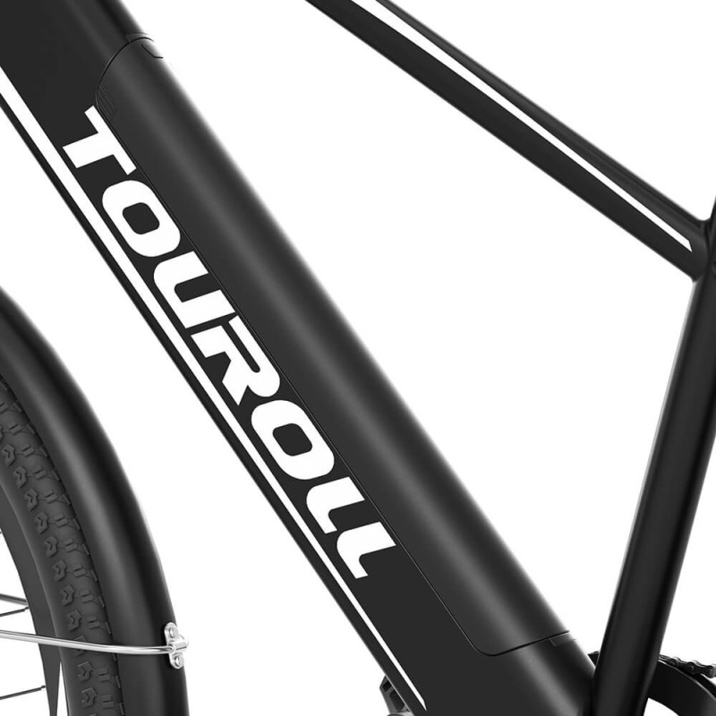 Touroll J1 trekking elektrische fiets, 100 km actieradius, Shimano 7-speed schakelsysteem - Zwart
