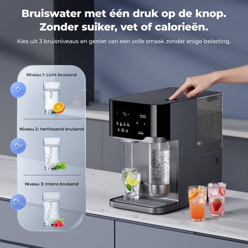 Hydrofast C300 RO Waterzuiveraar voor op het aanrecht, met UV-sterilisatie, ijskoud en bruiswater dispenser