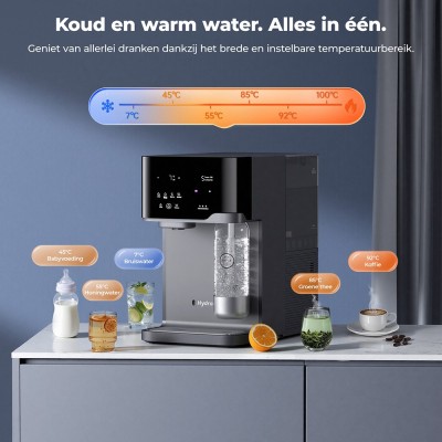 Hydrofast C300 RO Waterzuiveraar voor op het aanrecht, met UV-sterilisatie, ijskoud en bruiswater dispenser