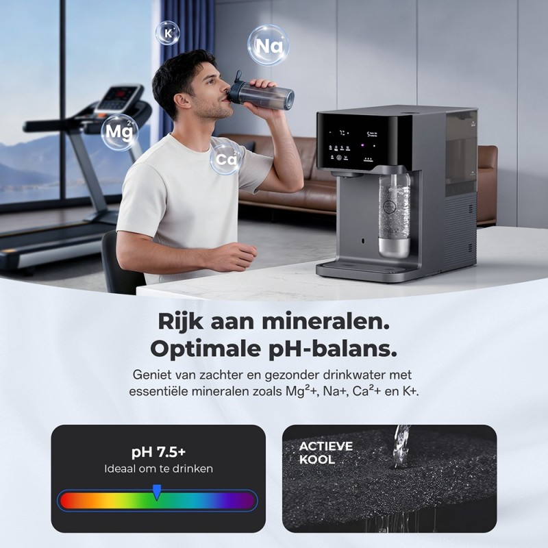 Hydrofast C300 RO Waterzuiveraar voor op het aanrecht, met UV-sterilisatie, ijskoud en bruiswater dispenser