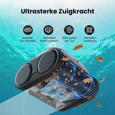 WYBOT C1 Snoerloze Robotstofzuiger voor Zwembaden, 150 min. gebruiksduur, slimme routeplanning, app-bediening