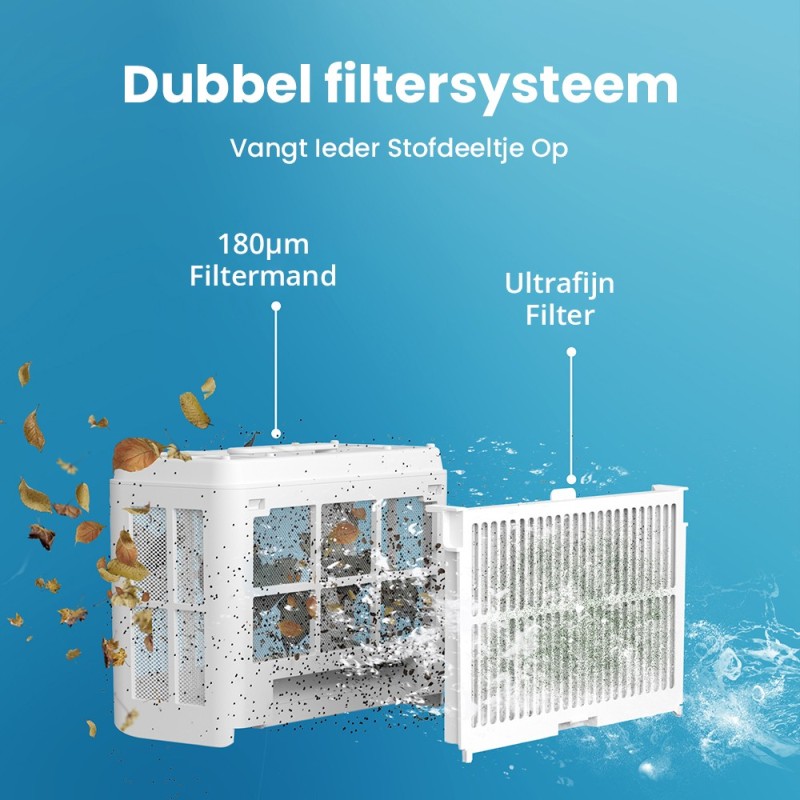 WYBOT C2 Draadloze Zwembadrobot, reinigt wanden en waterlijn, dubbel filtersysteem, voor inbouwzwembaden tot 150 m²