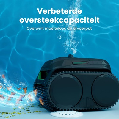 WYBOT C2 Draadloze Zwembadrobot, reinigt wanden en waterlijn, dubbel filtersysteem, voor inbouwzwembaden tot 150 m²
