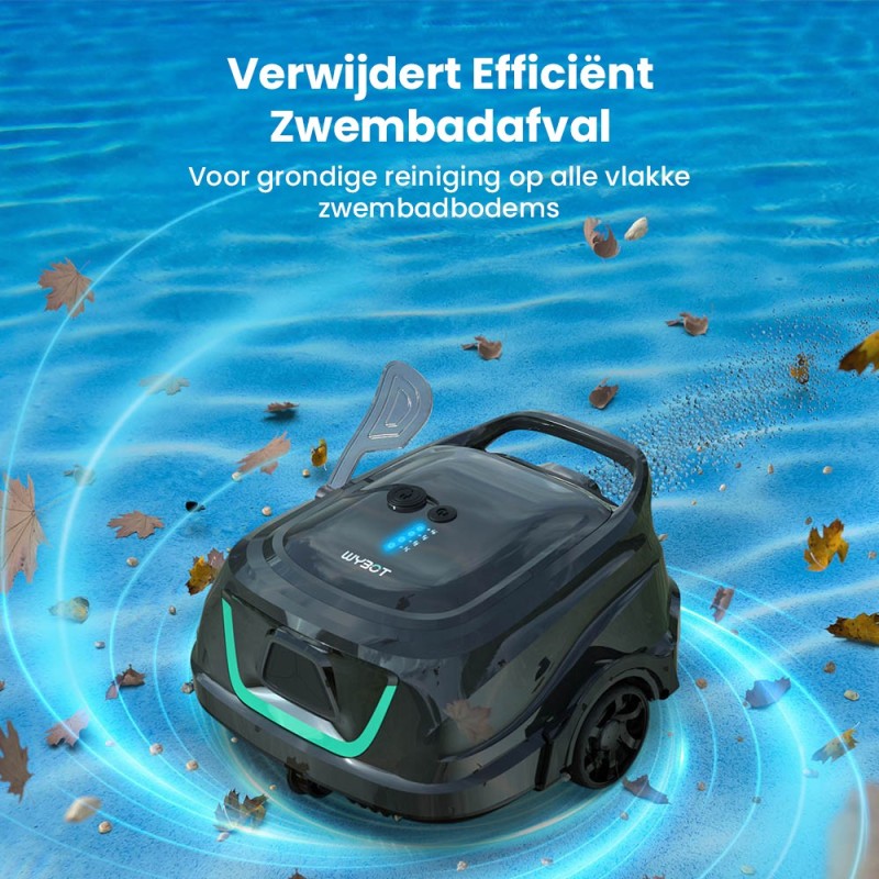 WYBOT A1 Snoerloze Zwembadrobot, Dubbellaagse Filtratie, 120 min. Gebruiksduur - Zwart