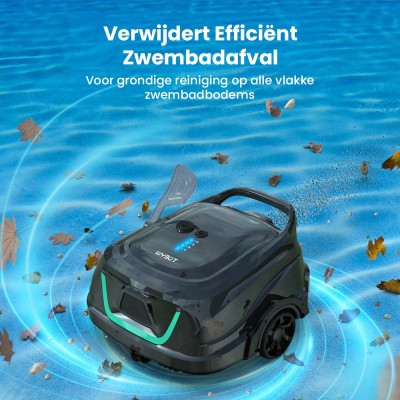 WYBOT A1 Snoerloze Zwembadrobot, Dubbellaagse Filtratie, 120 min. Gebruiksduur - Zwart