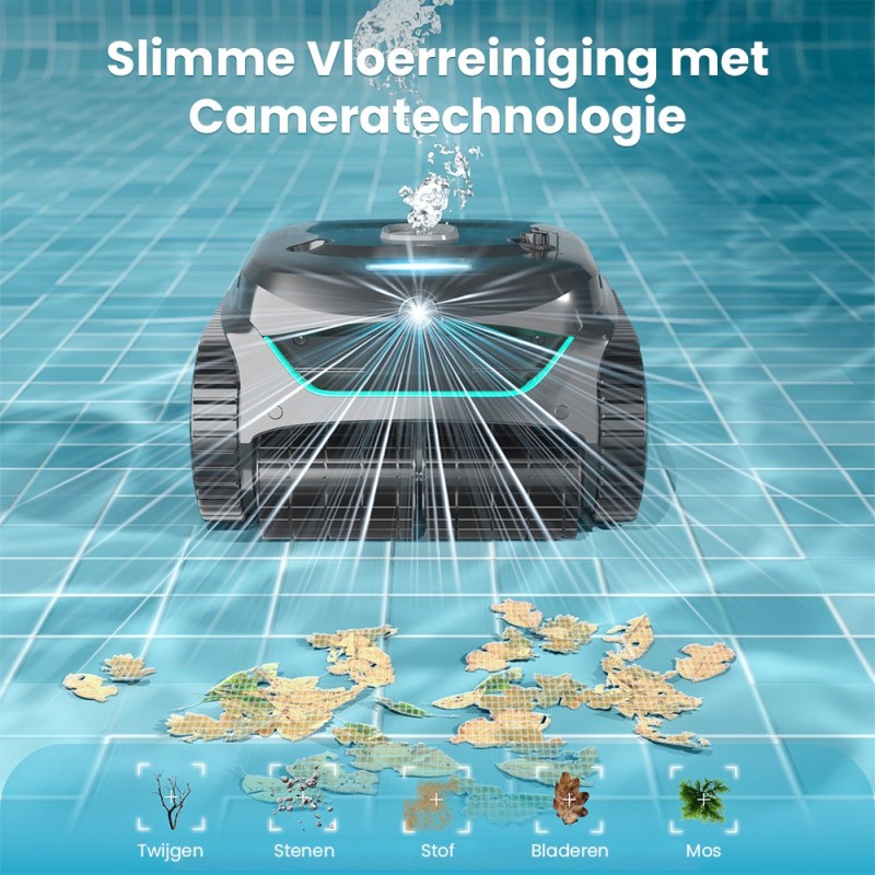 WYBOT C2 Vision Draadloze Zwembadrobot, Slimme Vision-navigatie, App-bediening, 180 minuten accuduur