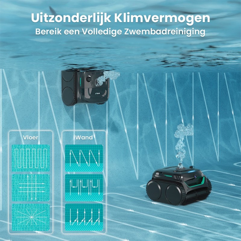 WYBOT C2 Vision Draadloze Zwembadrobot, Slimme Vision-navigatie, App-bediening, 180 minuten accuduur