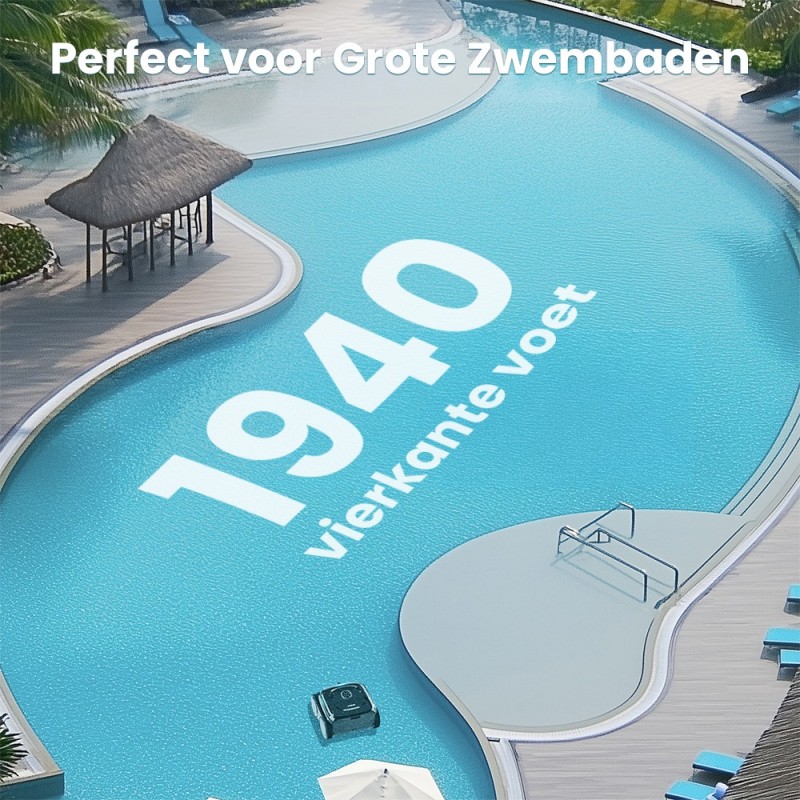 WYBOT C2 Vision Draadloze Zwembadrobot, Slimme Vision-navigatie, App-bediening, 180 minuten accuduur