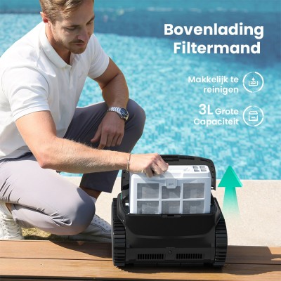 WYBOT C2 Vision Draadloze Zwembadrobot, Slimme Vision-navigatie, App-bediening, 180 minuten accuduur