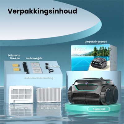 WYBOT C2 Vision Draadloze Zwembadrobot, Slimme Vision-navigatie, App-bediening, 180 minuten accuduur
