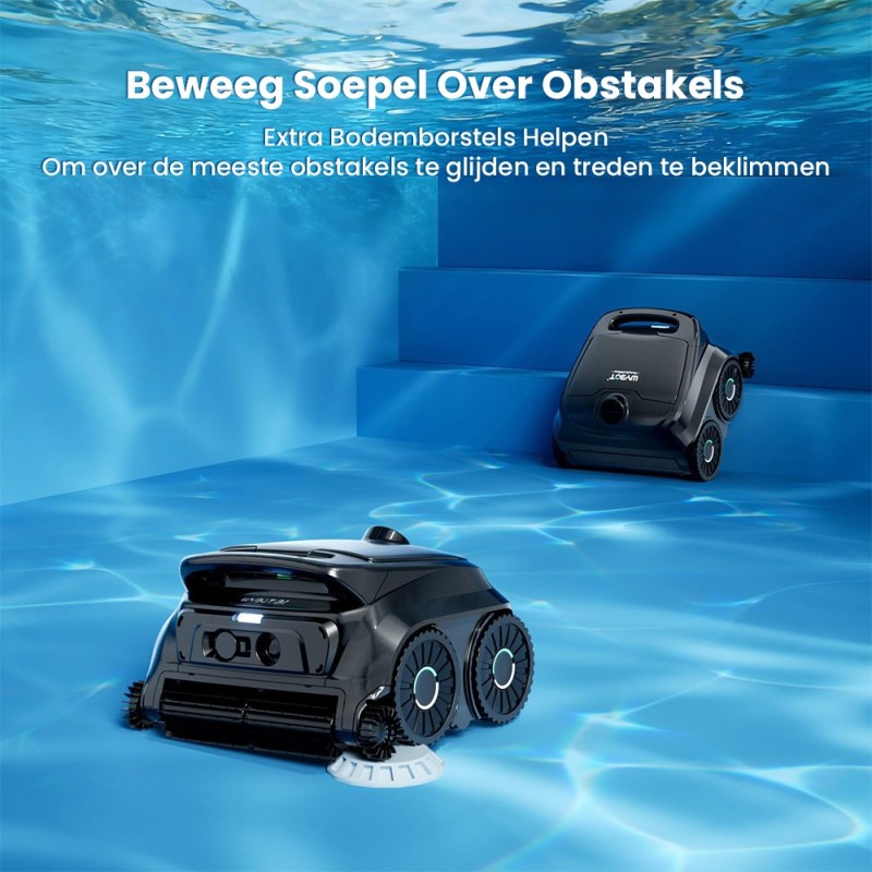 WYBOT B1 Snoerloze Robotstofzuiger voor Zwembaden, volledige zwembadreiniging, zij- en hoekborstels, quad-roller borstelsysteem