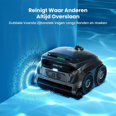 WYBOT B1 Snoerloze Robotstofzuiger voor Zwembaden, volledige zwembadreiniging, zij- en hoekborstels, quad-roller borstelsysteem