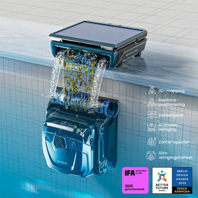 WYBOT S3 Draadloze Robotstofzuiger voor Zwembaden, 3D-mapping & Slimme Navigatie, 180 minuten accuduur, 10L vuilnisbak
