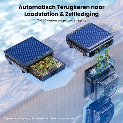 WYBOT S3 Draadloze Robotstofzuiger voor Zwembaden, 3D-mapping & Slimme Navigatie, 180 minuten accuduur, 10L vuilnisbak