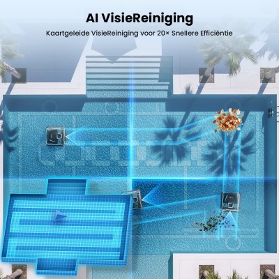 WYBOT S3 Draadloze Robotstofzuiger voor Zwembaden, 3D-mapping & Slimme Navigatie, 180 minuten accuduur, 10L vuilnisbak