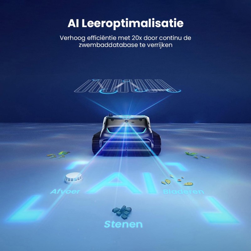 WYBOT S2 Vision Snoerloze Robotstofzuiger voor zwembaden, AI-gestuurde navigatie met vision-camera