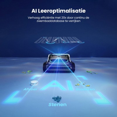 WYBOT S2 Vision Snoerloze Robotstofzuiger voor zwembaden, AI-gestuurde navigatie met vision-camera