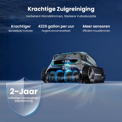 WYBOT S2 Vision Snoerloze Robotstofzuiger voor zwembaden, AI-gestuurde navigatie met vision-camera
