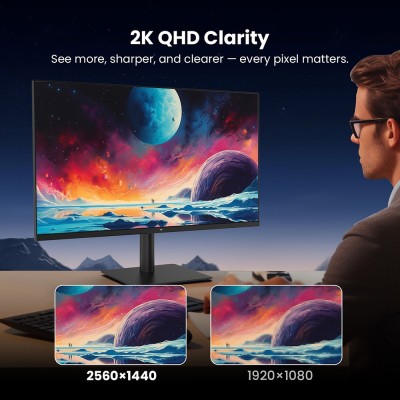 KTC H27T27 Office Monitor  27 inch 2560×1440 2K QHD Fast IPS Screen  120Hz OC Refresh Rate  99% sRGB  HDR  FreeSync 