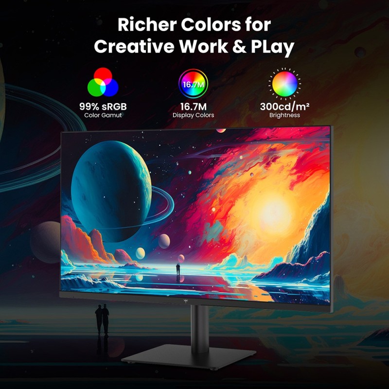 KTC H27T27 Office Monitor  27 inch 2560×1440 2K QHD Fast IPS Screen  120Hz OC Refresh Rate  99% sRGB  HDR  FreeSync 