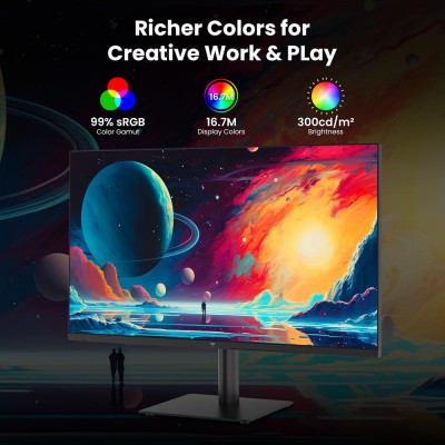 KTC H27T27 Office Monitor  27 inch 2560×1440 2K QHD Fast IPS Screen  120Hz OC Refresh Rate  99% sRGB  HDR  FreeSync 