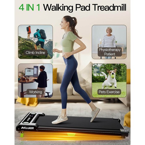 Akluer 480L-A Walking Pad with Incline  2 5HP Quiet Motor  Remote Control  2