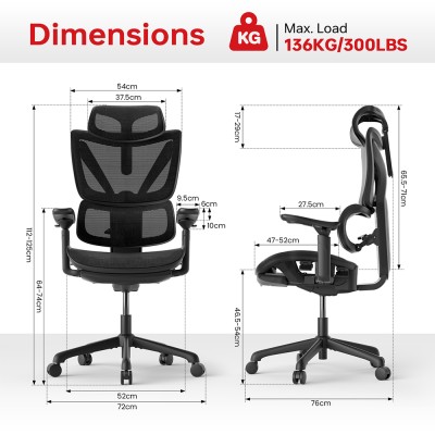 ACGAM CG-5245M Ergonomic Gaming Office Chair with Various Adjustable Options