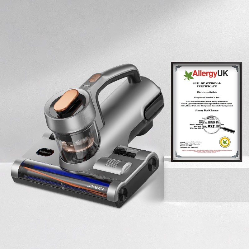 Odkurzacz UV do materacy z dualną szczotką obrotową JIMMY BX7, moc znamionowa 600W, czujnik roztoczy kurzu - Złoty