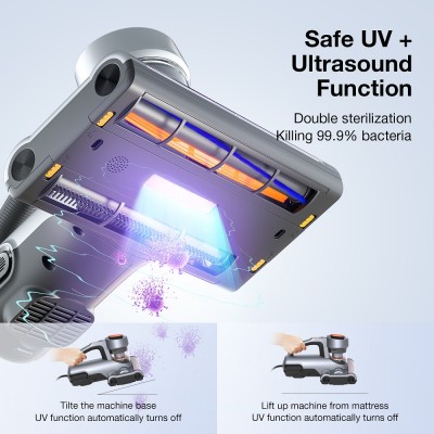 Odkurzacz UV do materacy z dualną szczotką obrotową JIMMY BX7, moc znamionowa 600W, czujnik roztoczy kurzu - Złoty