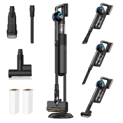 JIGOO V700 Draadloze Stofzuiger met Station, 2,5L Stofcapaciteit, Automatische Stofafzuiging - Grijs
