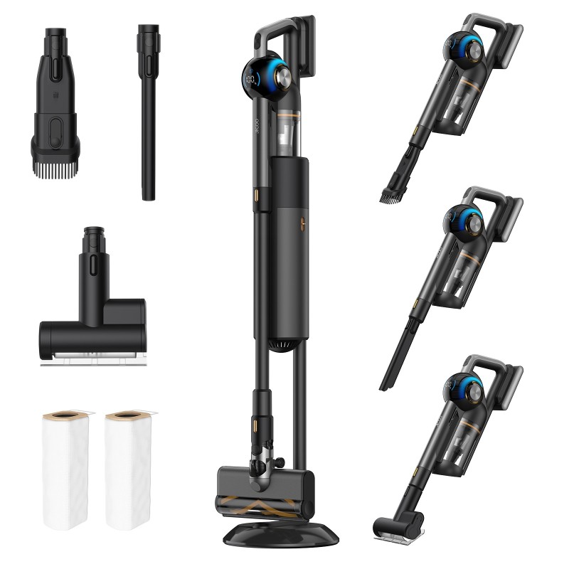 JIGOO V700 Draadloze Stofzuiger met Station, 2,5L Stofcapaciteit, Automatische Stofafzuiging - Grijs