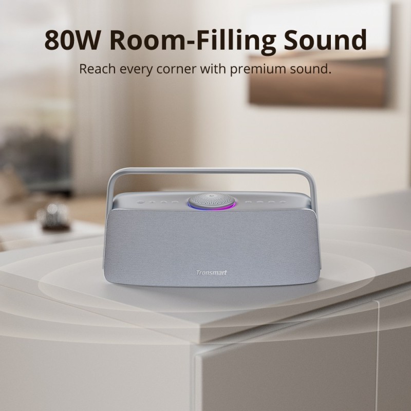 Domowy głośnik audio Tronsmart Fiitune X30, moc wyjściowa 80W, 14 godzin czasu odtwarzania - Szary