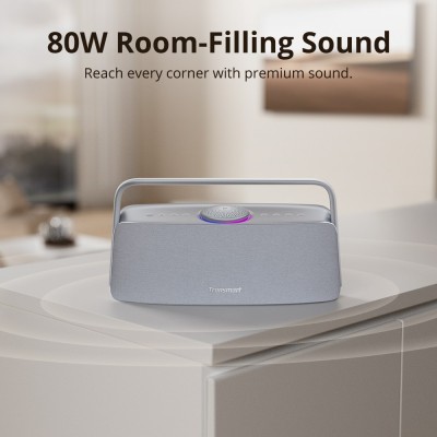 Domowy głośnik audio Tronsmart Fiitune X30, moc wyjściowa 80W, 14 godzin czasu odtwarzania - Szary