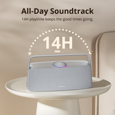 Domowy głośnik audio Tronsmart Fiitune X30, moc wyjściowa 80W, 14 godzin czasu odtwarzania - Szary