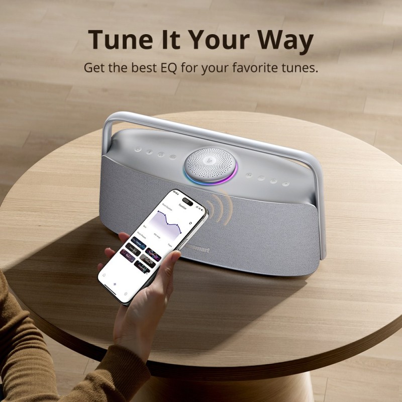 Domowy głośnik audio Tronsmart Fiitune X30, moc wyjściowa 80W, 14 godzin czasu odtwarzania - Szary