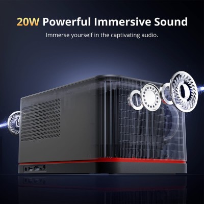 ETOE Whale Pro Android TV Projector, Native 1080P 1500 ANSI met Auto Focus & Dual-Band Wi-Fi, Auto Focus en Auto Keystone