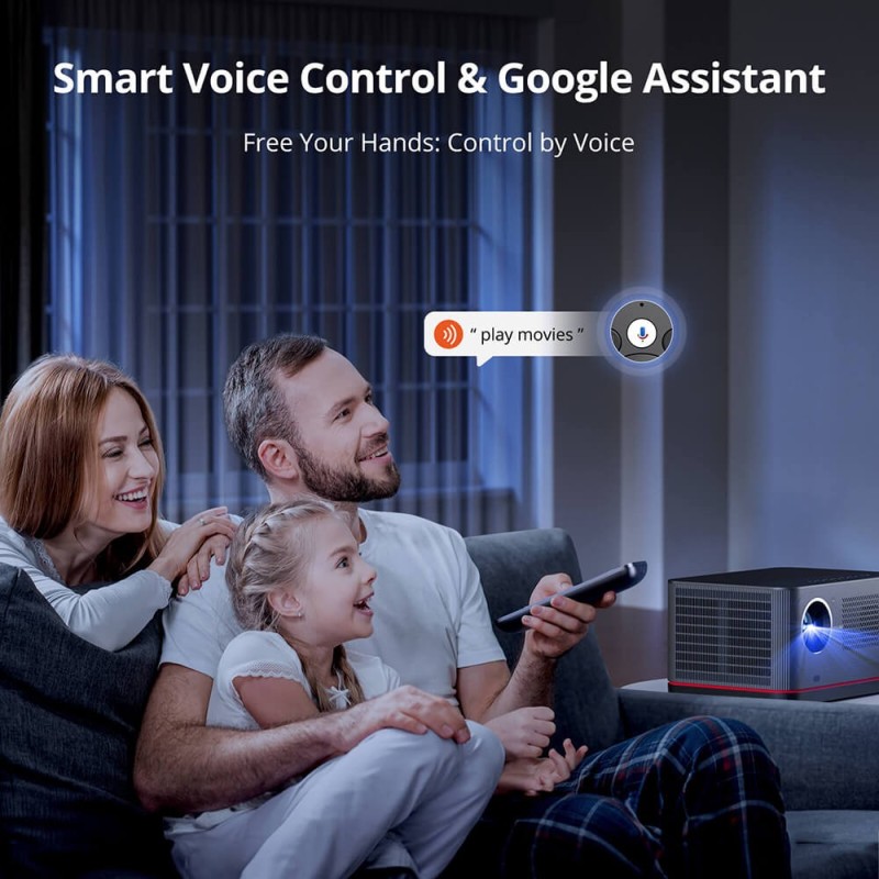 ETOE Whale Pro Android TV Projector, Native 1080P 1500 ANSI met Auto Focus & Dual-Band Wi-Fi, Auto Focus en Auto Keystone