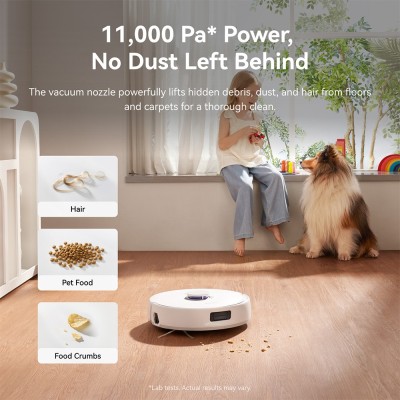 Narwal Freo X10 Pro Robot Vacuum & Mop, moc ssania 11 000 Pa, podwójny mop obrotowy - Biały