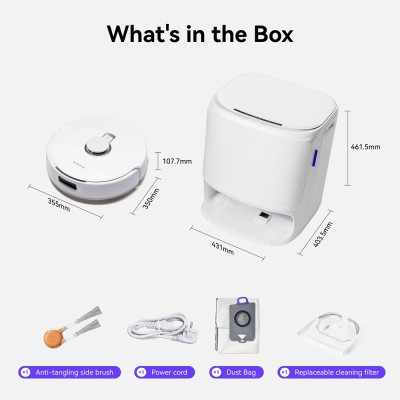 Narwal Freo X10 Pro Robot Vacuum & Mop, moc ssania 11 000 Pa, podwójny mop obrotowy - Biały