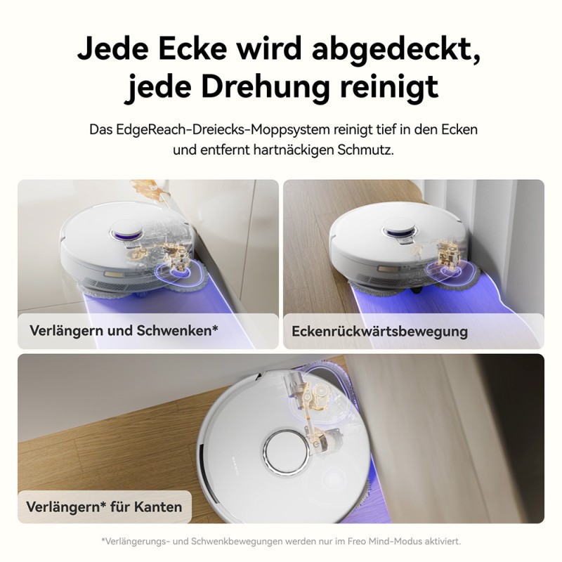 Narwal Freo X10 Pro Robot Vacuum & Mop, moc ssania 11 000 Pa, podwójny mop obrotowy - Biały