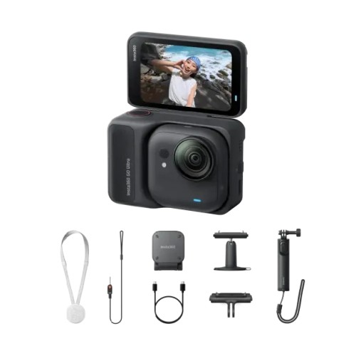 Insta360 GO Ultra kamera sportowa Creator Bundle, układ AI 5 nm do wideo 4K60fps, czujniki 1/1,28″ - Czarny 2