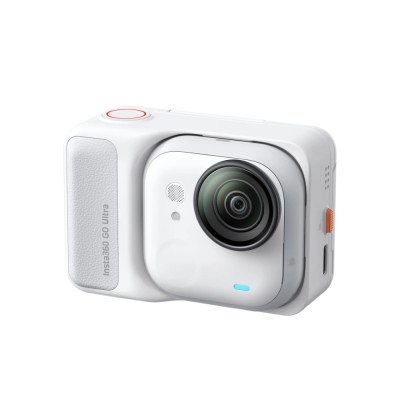 Insta360 GO Ultra kamera sportowa Creator Bundle, układ AI 5 nm do wideo 4K60fps, czujniki 1/1,28″ - Arktyczna biel