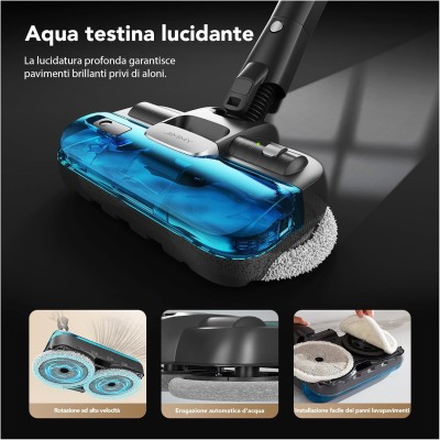 Odkurzacz bezprzewodowy JIMMY JV9 Pro Aqua 160AW z funkcją nawilżania i filtracją HEPA