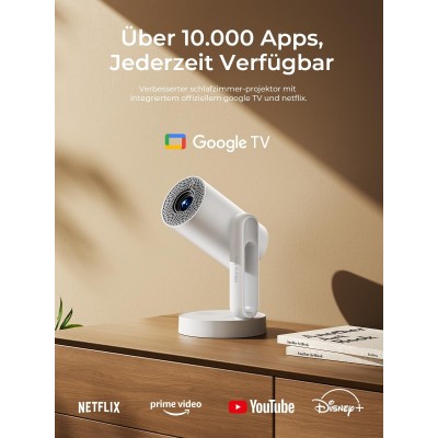 Projektor ETOE Starfish Plus, Google TV i Netflix, ambientowe światło, 1080P