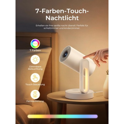 ETOE Starfish Plus Smart Projector, Google TV & Netflix-gecertificeerd, Sfeervol nachtlampje